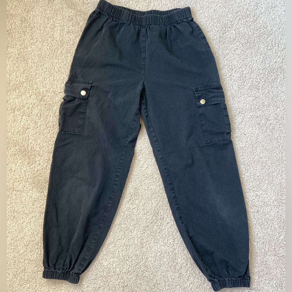 Black Cargo Jogger Pants